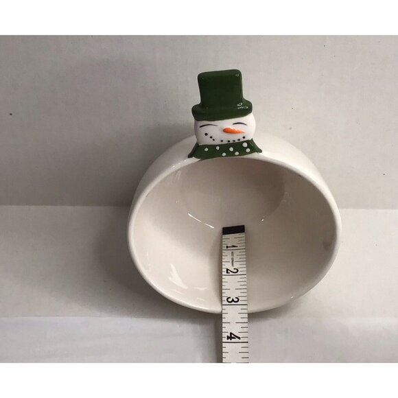 Nesting Snowmen Bowls Ceramic Holiday Spreaders Set Christmas Tree Santa Party - Picture 5 of 11